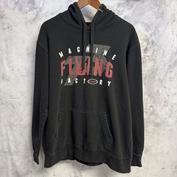 FMF Hoodie Mens XL Black Flying Machine Factory Racing Motocross Sweatshirt - Picture 1 of 10
